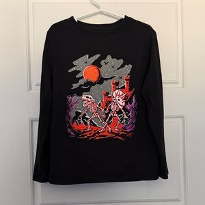 Cat & Jack Black Long Sleeve Tee with Dinosaur Skeletons